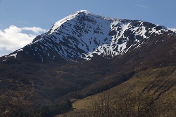 snow-covered mountains in Scotland highlands