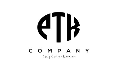 PTK three Letters creative circle logo design