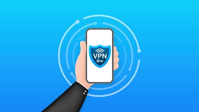 Secure VPN connection concept. Virtual private network connectivity overview. Motion graphics