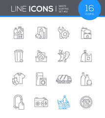 Waste sorting - modern line design style icon set