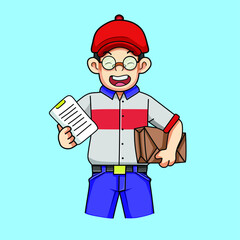 Courier Delivery Logistics Sent to Your Address, Cartoon Art Vector Illustration