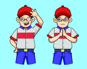 Courier Delivery Logistics Sorry Mascot, Cartoon Art Vector Illustration