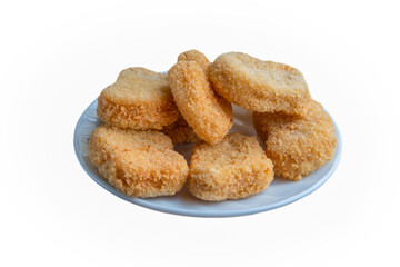 Chicken nuggets isolated on white