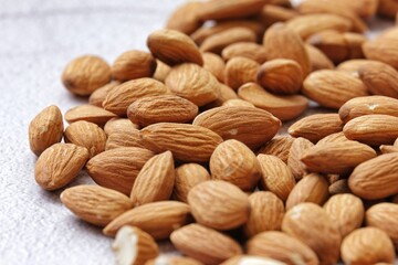Whole almond with white background