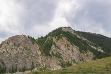 Mountains in plants and a beautiful sky