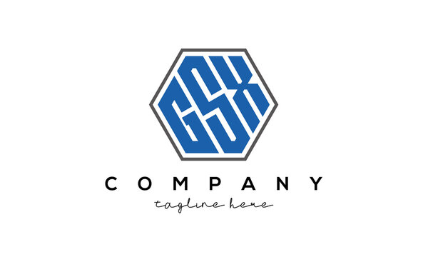 letters GSX creative polygon logo victor template	