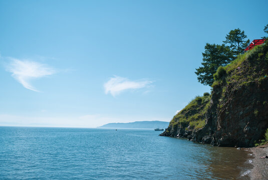 Picturesque view of Lake Baikal in southern Siberia, Russia. Baikal lake summer landscape view. © Quatrox Production