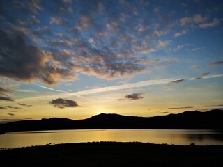 sunset over the lake