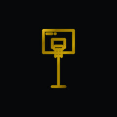 Basketball gold plated metalic icon or logo vector