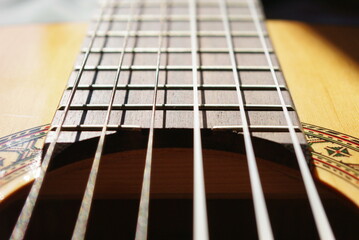 acoustic guitar close up