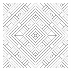 Easy coloring pages for seniors and for adults. Tile pattern design. Composition of intersecting and overlapping lines in a diamond form. EPS8 file. #284