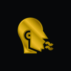 Bad Breath gold plated metalic icon or logo vector
