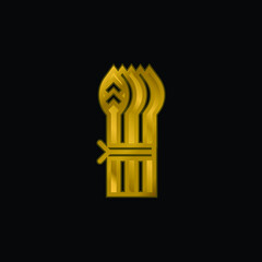 Asparagus gold plated metalic icon or logo vector