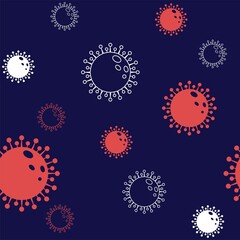 Vector seamless background, virus spread, covid