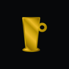 Big Cup gold plated metalic icon or logo vector