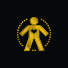 Body gold plated metalic icon or logo vector