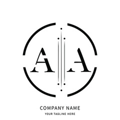 AA  Letter Logo. aa luxury logo design vector icon symbol. white background.