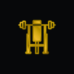 Bench gold plated metalic icon or logo vector
