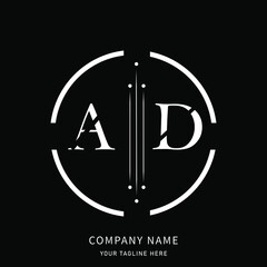 Alphabet letter icon logo AD. da or ad logo design template.