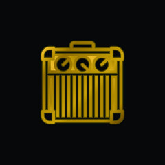 Amplifier gold plated metalic icon or logo vector