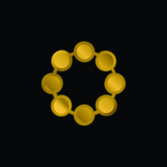 Bead gold plated metalic icon or logo vector