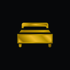 Bedroom gold plated metalic icon or logo vector