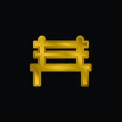 Obraz premium Bench gold plated metalic icon or logo vector