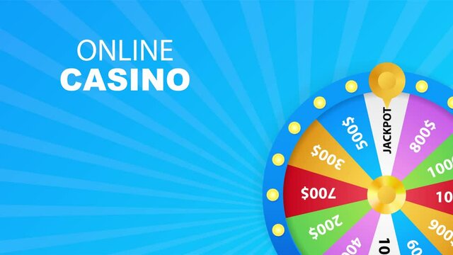 Roulette 3d fortune. Wheel fortune for game and win jackpot. Online casino concept. Internet casino marketing. Motion graphics