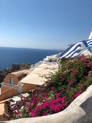 Naklejka premium Santorini paisaje bandera