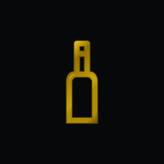 Bottle Gross Outlined Symbol gold plated metalic icon or logo vector