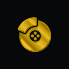 Brake gold plated metalic icon or logo vector