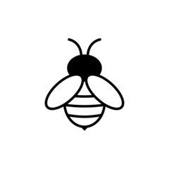 Bee icon sign isolated on white background