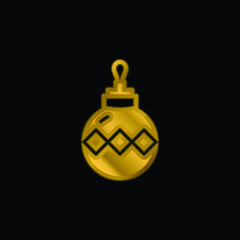 Bauble gold plated metalic icon or logo vector