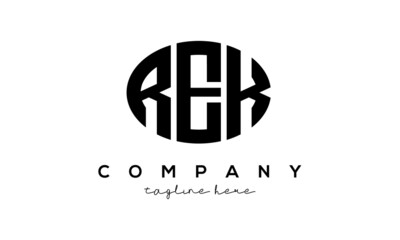 REK three Letters creative circle logo design