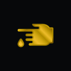 Blood gold plated metalic icon or logo vector