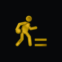 Bowling gold plated metalic icon or logo vector
