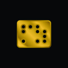 Braille gold plated metalic icon or logo vector