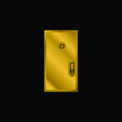 Black Door gold plated metalic icon or logo vector