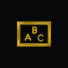 Blackboard gold plated metalic icon or logo vector