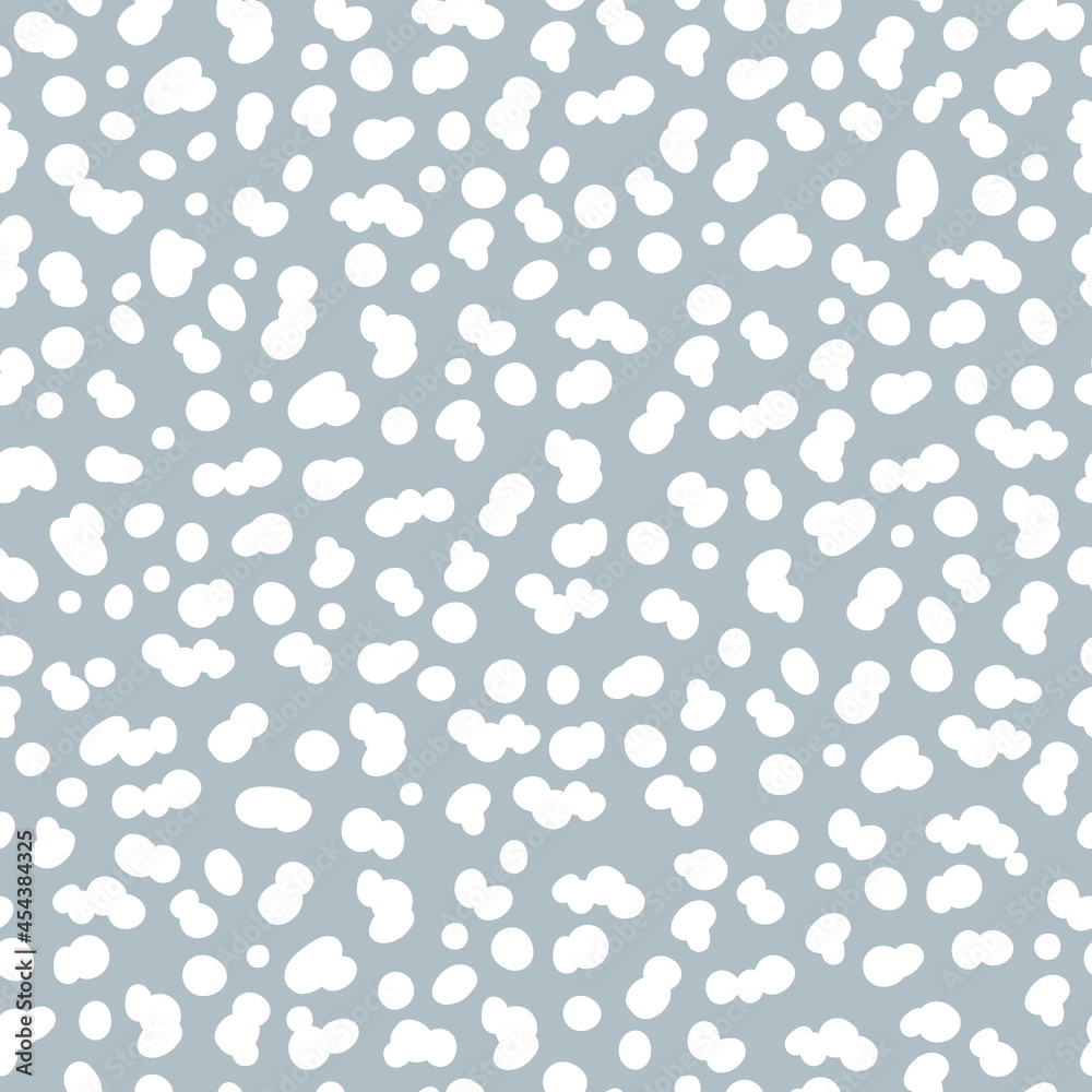 Poster minimalistic seamless pattern with white spotted or snow on blue background. modern simple universal