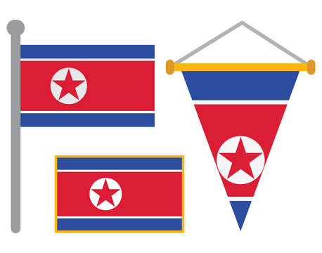 north korea flags