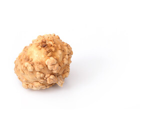 Natural yellow decorative pumpkin isolated on white background