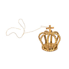 Golden crown isolated on a white background