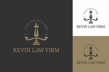 Law Logo.Template advocate or attorney office design.Vector stock modern and minimalist