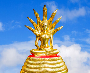golden buddha on isolated white background