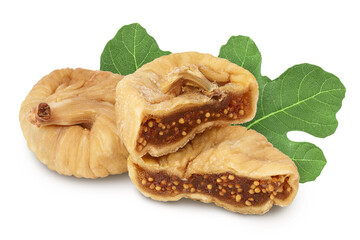 dried fig isolated on white background with clipping path and full depth of field