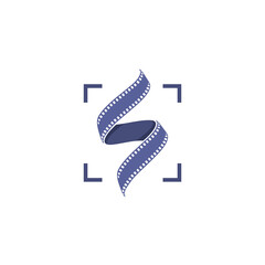 Letter S film production vector template