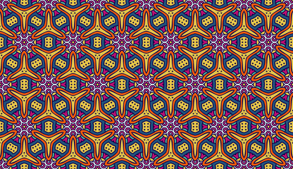 Seamless Colorful Abstract Floral Pattern Fabric Print