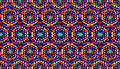 Seamless Colorful Abstract Floral Pattern Fabric Print