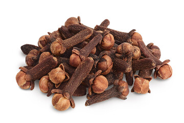 Dry spice cloves isolated on white background with clipping path and full depth of field.